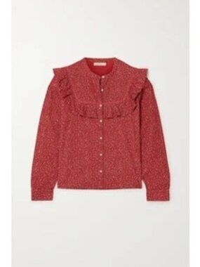 Doen Corduroy western-style blouse with ruffle placket
